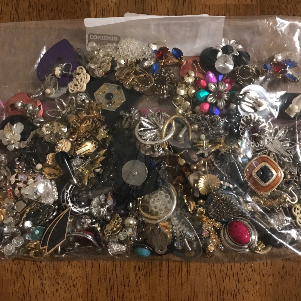 Large assortment of clip on earrings